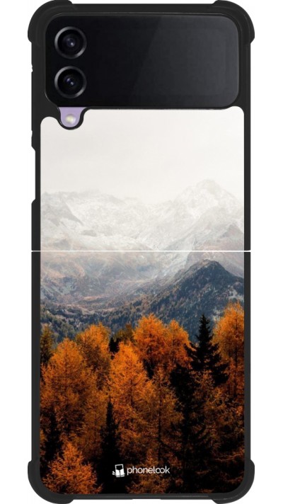 Coque Samsung Galaxy Z Flip3 5G - Silicone rigide noir Autumn 21 Forest Mountain