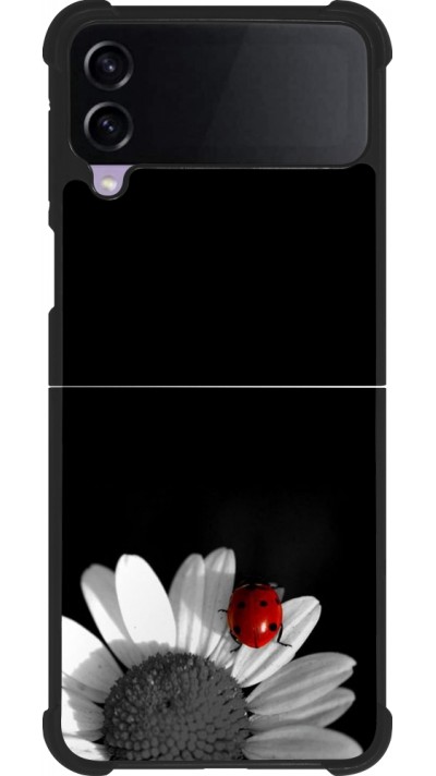 Coque Samsung Galaxy Z Flip3 5G - Silicone rigide noir Black and white Cox
