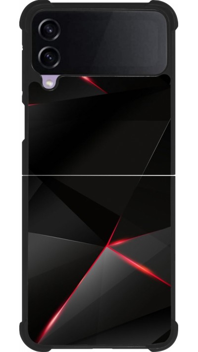 Coque Samsung Galaxy Z Flip3 5G - Silicone rigide noir Black Red Lines