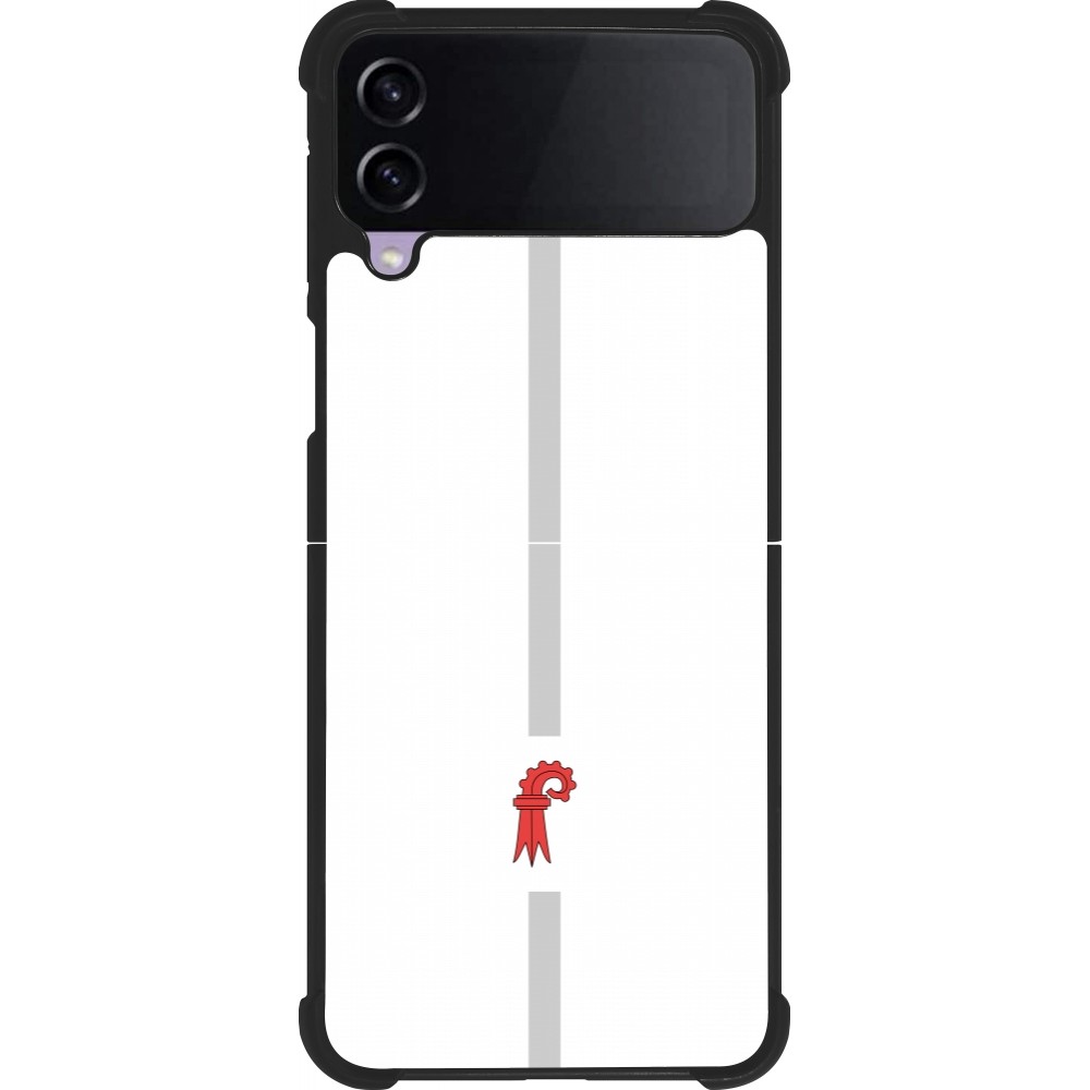 Coque Samsung Galaxy Z Flip3 5G - Silicone rigide noir Canton BL blanc