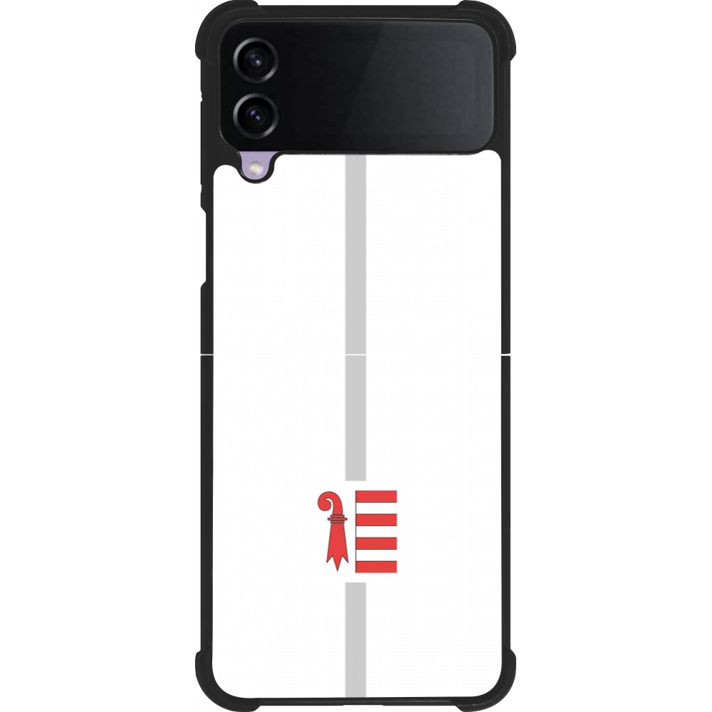 Coque Samsung Galaxy Z Flip3 5G - Silicone rigide noir Canton JU blanc