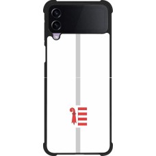 Coque Samsung Galaxy Z Flip3 5G - Silicone rigide noir Canton JU blanc