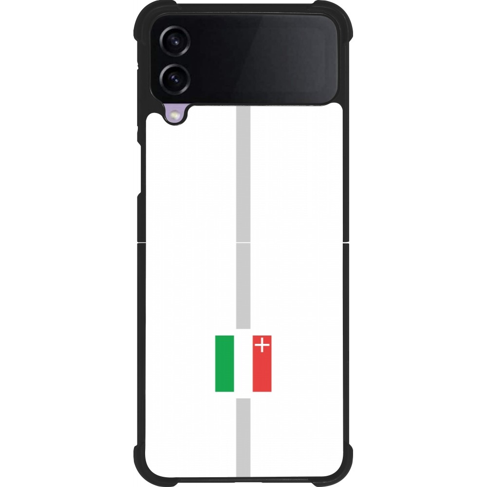 Coque Samsung Galaxy Z Flip3 5G - Silicone rigide noir Canton NE blanc
