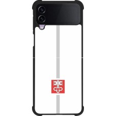 Coque Samsung Galaxy Z Flip3 5G - Silicone rigide noir Canton NW blanc