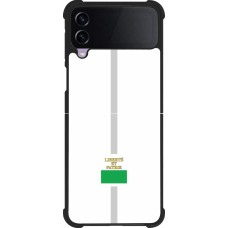 Coque Samsung Galaxy Z Flip3 5G - Silicone rigide noir Canton VD blanc
