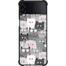Samsung Galaxy Z Flip3 5G Case Hülle - Silikon schwarz Katzenschwärme