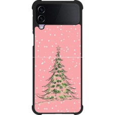 Coque Samsung Galaxy Z Flip3 5G - Silicone rigide noir Christmas 25 Pink Tree