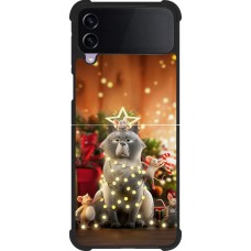 Coque Samsung Galaxy Z Flip3 5G - Silicone rigide noir Christmas 25 Xmas Cat