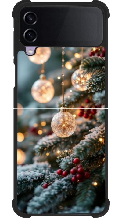 Coque Samsung Galaxy Z Flip3 5G - Silicone rigide noir Christmas 25 Xmas Decorated Tree