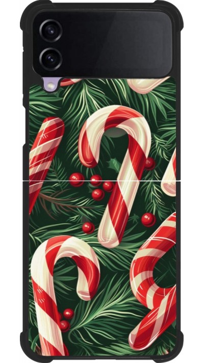 Coque Samsung Galaxy Z Flip3 5G - Silicone rigide noir Christmas 25 Xmas Stick