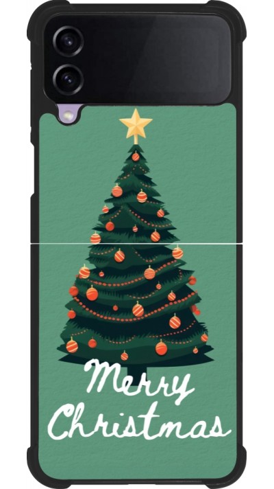 Coque Samsung Galaxy Z Flip3 5G - Silicone rigide noir Christmas 25 Xmas Tree