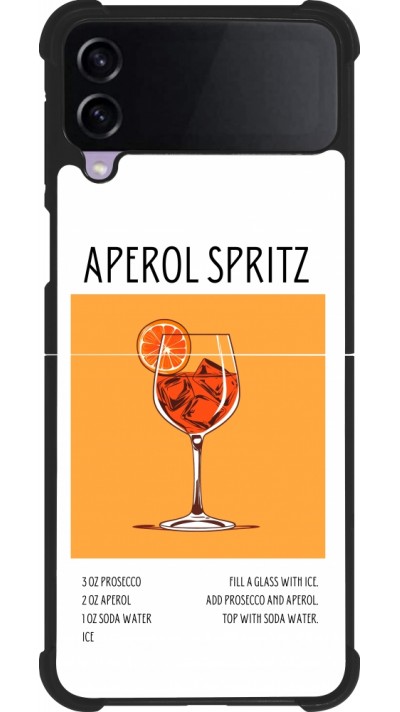 Coque Samsung Galaxy Z Flip3 5G - Silicone rigide noir Cocktail recette Aperol Spritz