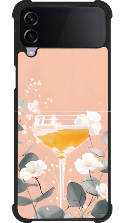 Coque Samsung Galaxy Z Flip3 5G - Silicone rigide noir Cocktail Flowers