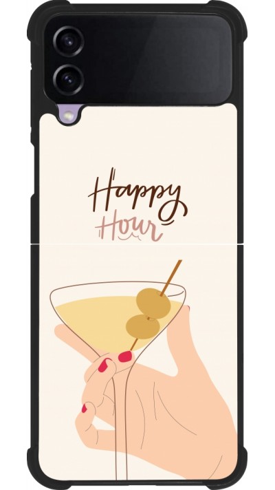 Coque Samsung Galaxy Z Flip3 5G - Silicone rigide noir Cocktail Happy Hour
