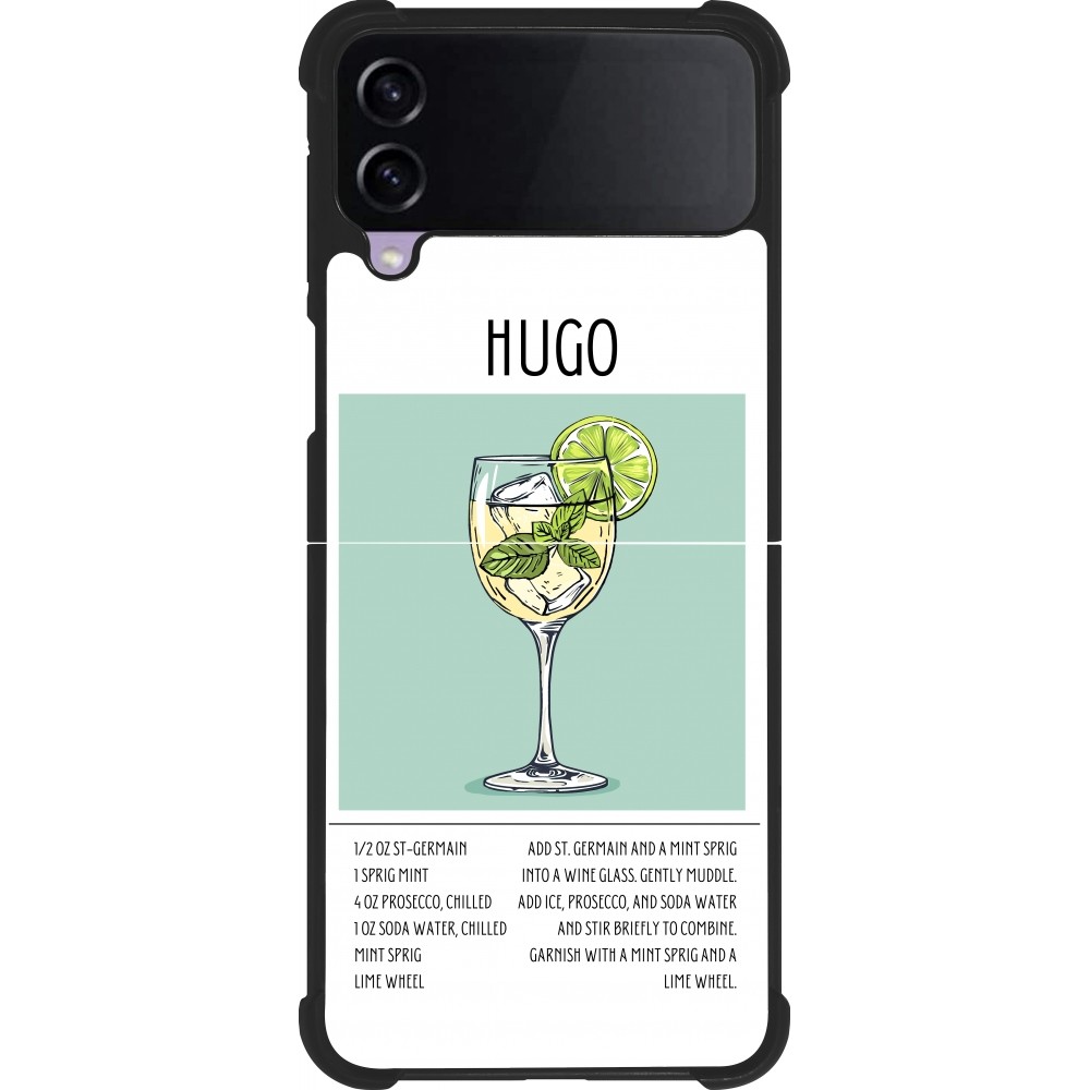Coque Samsung Galaxy Z Flip3 5G - Silicone rigide noir Cocktail recette Hugo
