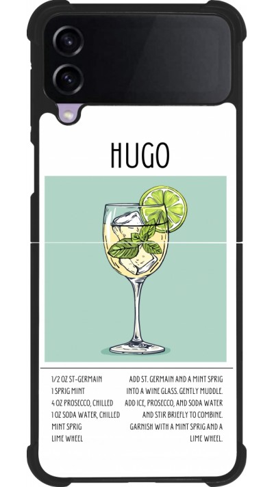 Coque Samsung Galaxy Z Flip3 5G - Silicone rigide noir Cocktail recette Hugo