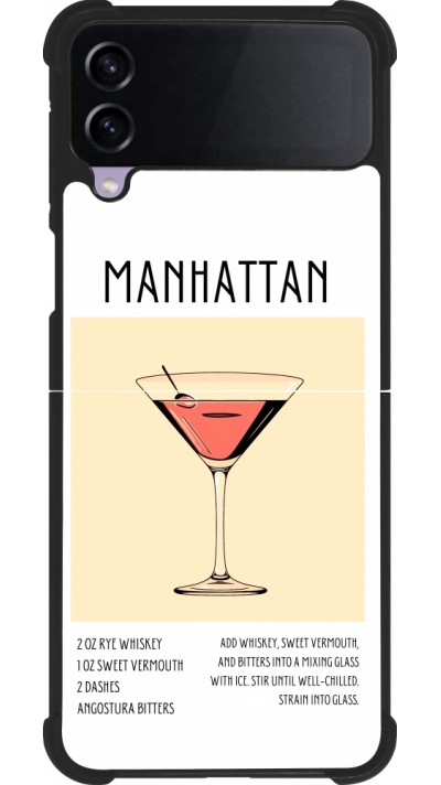 Samsung Galaxy Z Flip3 5G Case Hülle - Silikon schwarz Cocktail Rezept Manhattan