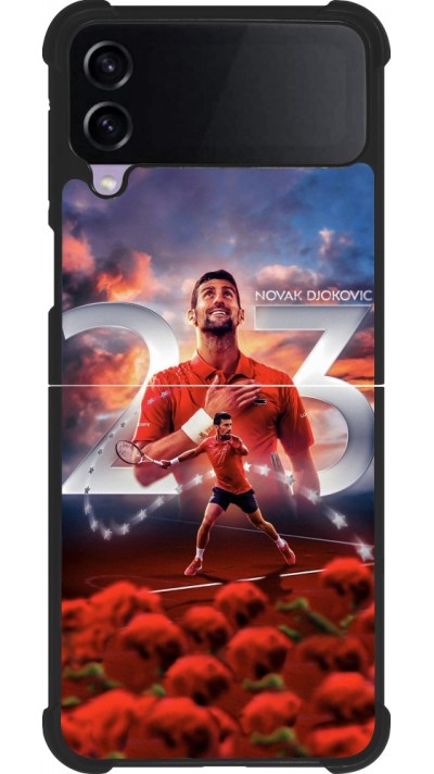 Samsung Galaxy Z Flip3 5G Case Hülle - Silikon schwarz Djokovic 23 Grand Slam