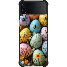 Coque Samsung Galaxy Z Flip3 5G - Silicone rigide noir Easter 2026 Eggs with bees