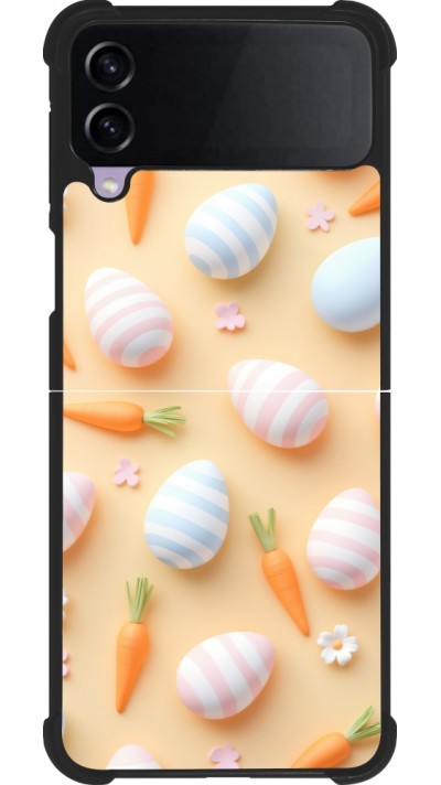 Coque Samsung Galaxy Z Flip3 5G - Silicone rigide noir Easter 2026 Pattern Easter