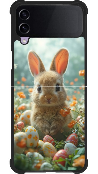 Coque Samsung Galaxy Z Flip3 5G - Silicone rigide noir Easter 2026 Rabbit in the garden