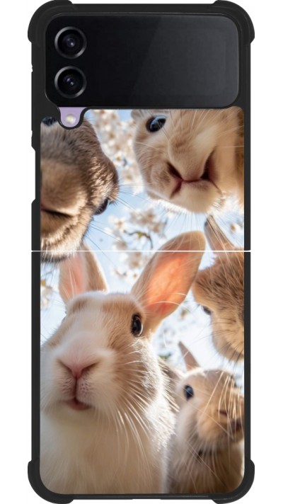 Coque Samsung Galaxy Z Flip3 5G - Silicone rigide noir Easter 2026 Rabbits