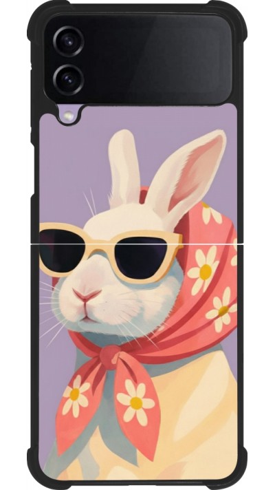 Coque Samsung Galaxy Z Flip3 5G - Silicone rigide noir Easter 2026 Rabbit with scarf