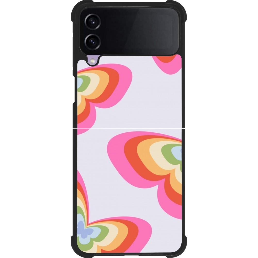 Samsung Galaxy Z Flip3 5G Case Hülle - Silikon schwarz Easter 2024 rainbow butterflies