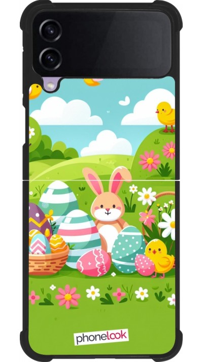 Coque Samsung Galaxy Z Flip3 5G - Silicone rigide noir Easter 2025 Green