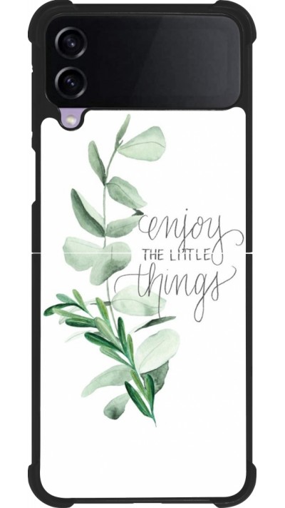 Coque Samsung Galaxy Z Flip3 5G - Silicone rigide noir Enjoy the little things