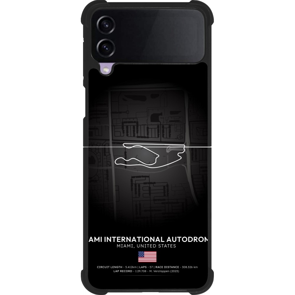 Coque Samsung Galaxy Z Flip3 5G - Silicone rigide noir F1 Track 2025 Miami