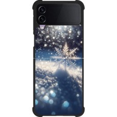 Samsung Galaxy Z Flip3 5G Case Hülle - Silikon schwarz Schneeflocke Solar Glanz