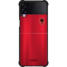 Coque Samsung Galaxy Z Flip3 5G - Silicone rigide noir Maillot de football Albanie personnalisable