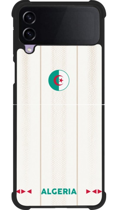 Coque Samsung Galaxy Z Flip3 5G - Silicone rigide noir Maillot de football Algérie 2026 personnalisable