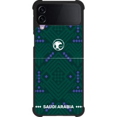 Coque Samsung Galaxy Z Flip3 5G - Silicone rigide noir Maillot de football Arabie saoudite 2026 personnalisable