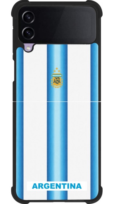 Coque Samsung Galaxy Z Flip3 5G - Silicone rigide noir Maillot de football Argentine 2026 personnalisable