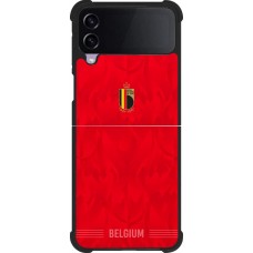 Coque Samsung Galaxy Z Flip3 5G - Silicone rigide noir Maillot de football Belgique 2026 personnalisable