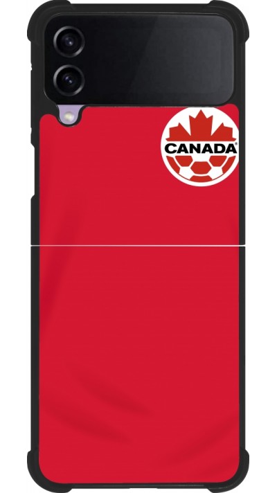 Coque Samsung Galaxy Z Flip3 5G - Silicone rigide noir Maillot de football Canada 2022 personnalisable