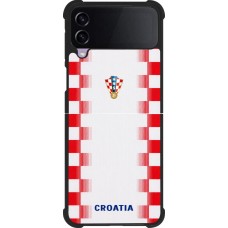 Coque Samsung Galaxy Z Flip3 5G - Silicone rigide noir Maillot de football Croatie 2026 personnalisable
