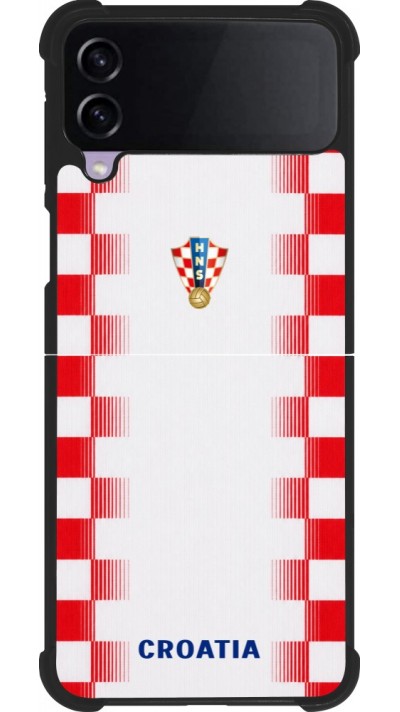 Coque Samsung Galaxy Z Flip3 5G - Silicone rigide noir Maillot de football Croatie 2026 personnalisable