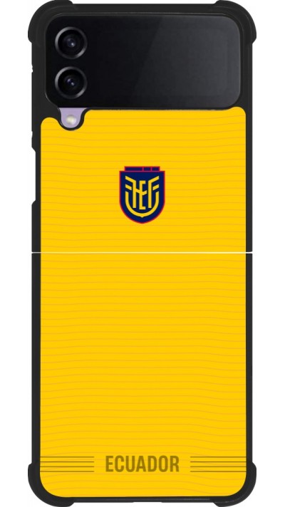 Coque Samsung Galaxy Z Flip3 5G - Silicone rigide noir Maillot de football E?quateur 2026 personnalisable