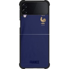Coque Samsung Galaxy Z Flip3 5G - Silicone rigide noir Maillot de football France 2022 personnalisable