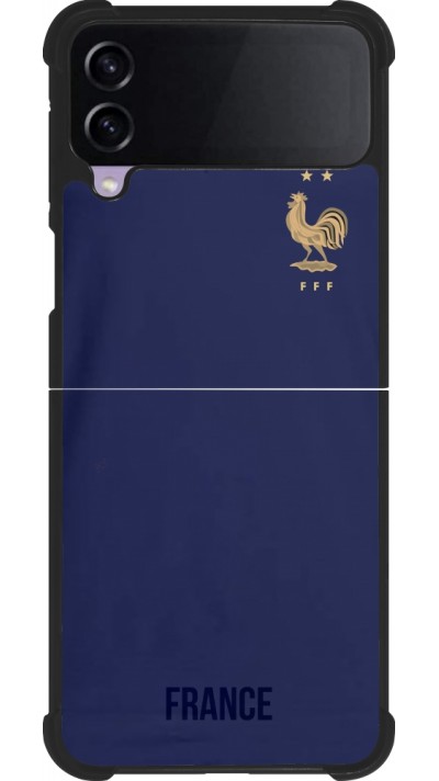 Coque Samsung Galaxy Z Flip3 5G - Silicone rigide noir Maillot de football France 2022 personnalisable