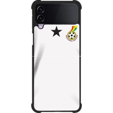 Coque Samsung Galaxy Z Flip3 5G - Silicone rigide noir Maillot de football Ghana 2022 personnalisable