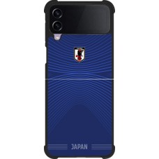 Coque Samsung Galaxy Z Flip3 5G - Silicone rigide noir Maillot de football Japon 2026 personnalisable
