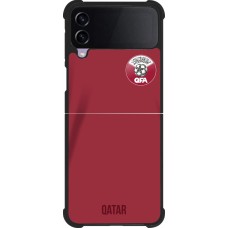 Coque Samsung Galaxy Z Flip3 5G - Silicone rigide noir Maillot de football Qatar 2022 personnalisable