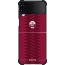 Coque Samsung Galaxy Z Flip3 5G - Silicone rigide noir Maillot de football Qatar 2026 personnalisable