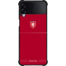 Coque Samsung Galaxy Z Flip3 5G - Silicone rigide noir Maillot de football Répuplique Tchèque 2026 personnalisable