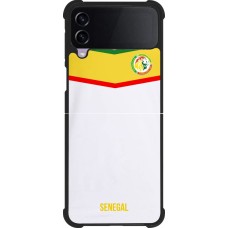 Coque Samsung Galaxy Z Flip3 5G - Silicone rigide noir Maillot de football Senegal 2022 personnalisable