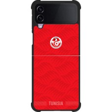 Coque Samsung Galaxy Z Flip3 5G - Silicone rigide noir Maillot de football Tunisie 2026 personnalisable